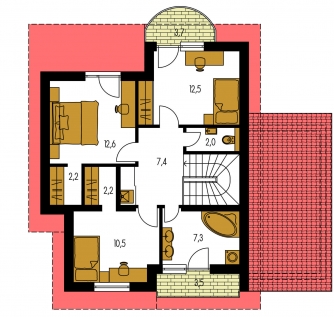 Image miroir | Plan de sol du premier étage - KLASSIK 161